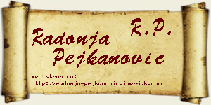 Radonja Pejkanović vizit kartica